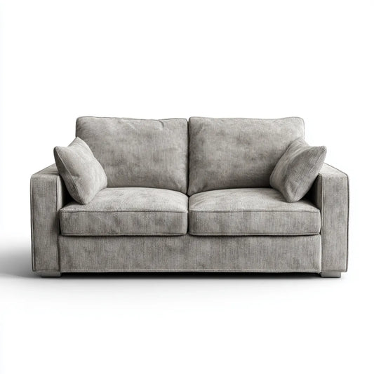Sofa, Szara sofa z płaszczem z poliestrowym kordem prostokątnym 180 x 90 x 85 cm
