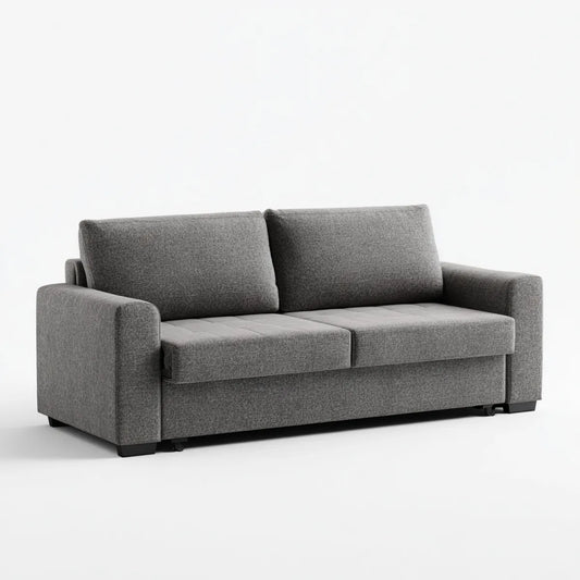 Sofa, Łóżko sofa 2 miejsca szary prostokątna poliester 168 x 90 x 85 cm