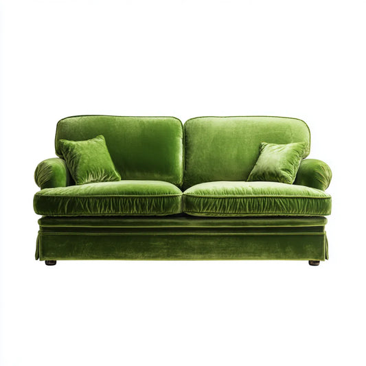 Sofa 2 miejsca zielony w aksamit poliestrowy 180 x 90 x 88 cm prostokątna