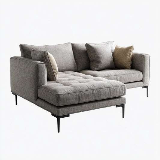 Sofa, Kanapa narożna 3 fotele z lewym półwyspem poliestrowym 240 x 160 x 85 cm