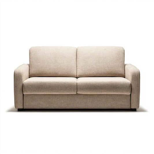 Sofa 2 beżowe poliestrowe fotele z prostokątną warstwą poliuretanową 160 x 85 cm, 160 x 85 x 85 cm